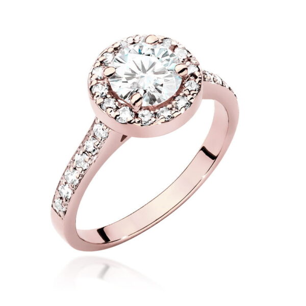 Pierścionek Diament 0,70ct różowe złoto