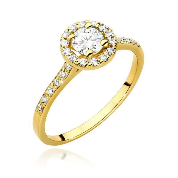 Pierścionek Diament 0,40ct żółte złoto