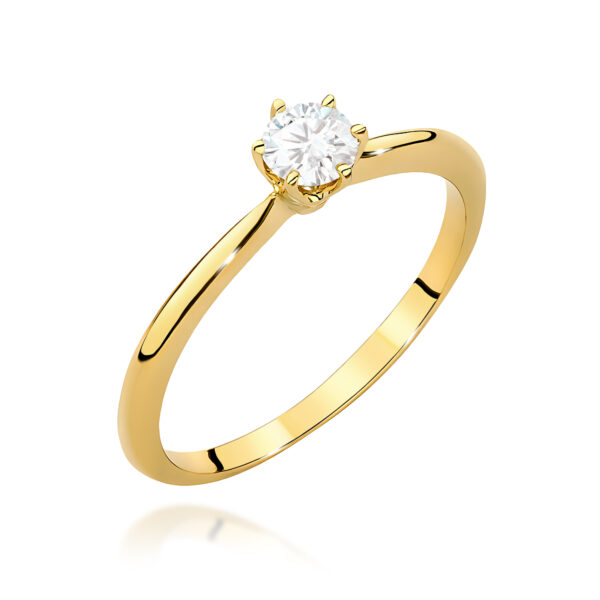 Pierścionek Diament 0,40ct żółte złoto 375