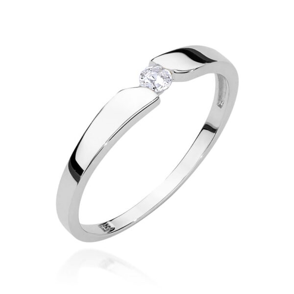 Pierścionek Diament 0,08ct białe złoto