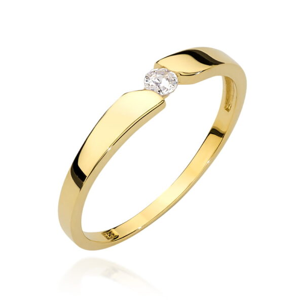 Pierścionek Diament 0,08ct Żółte złoto 375