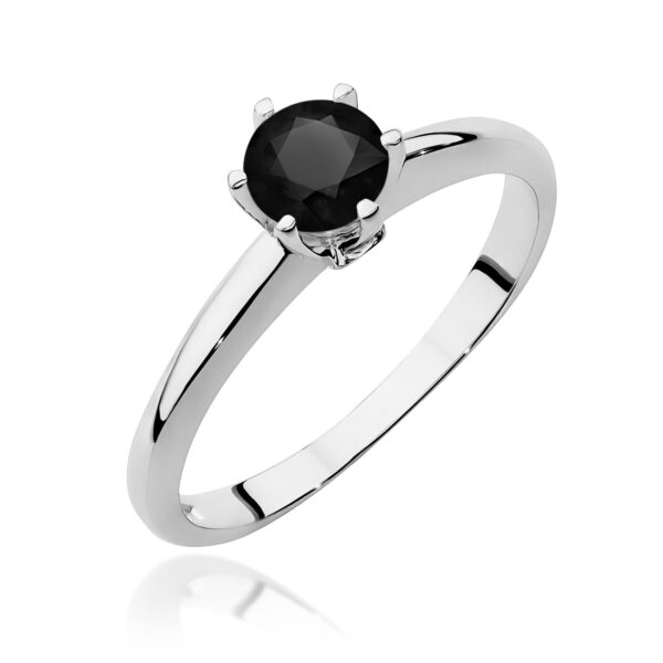 Pierścionek Czarny Diament 0,50ct białe złoto