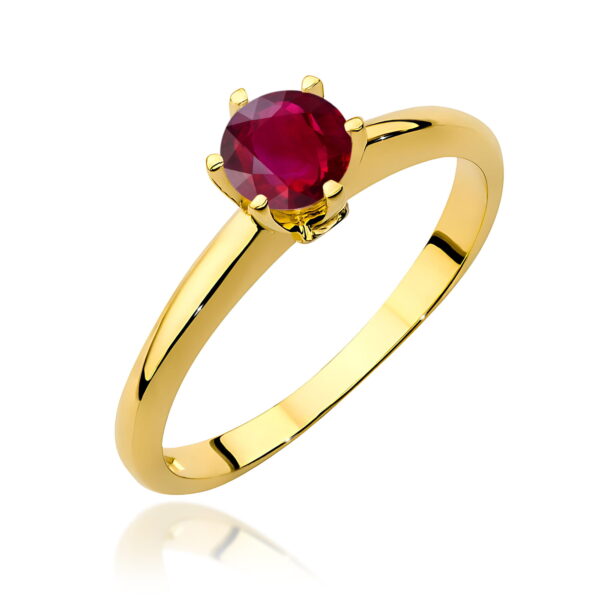 Pierścionek Rubin 0,60ct żółte złoto