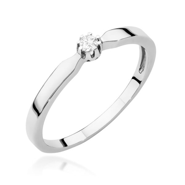 Pierścionek Diament 0,04ct białe złoto
