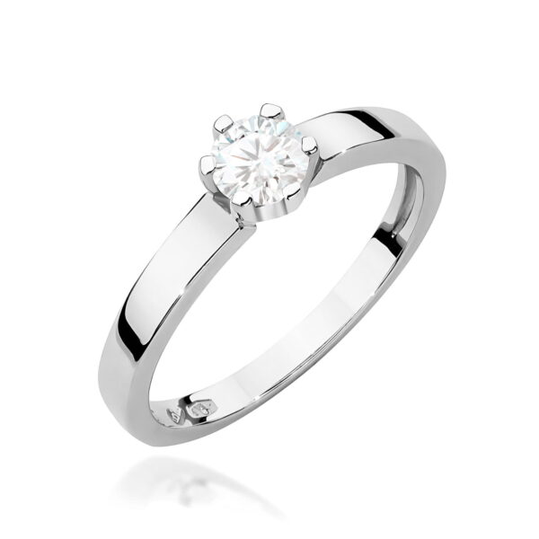 Pierścionek Diament 0,25ct białe złoto 375