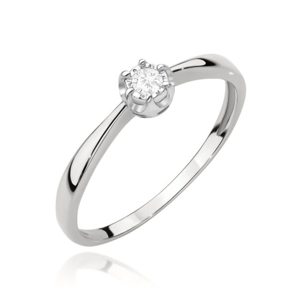 Pierścionek Diament 0,06ct białe złoto