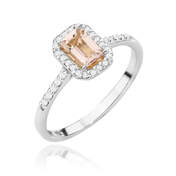 Pierścionek Morganit 0,60ct białe złoto