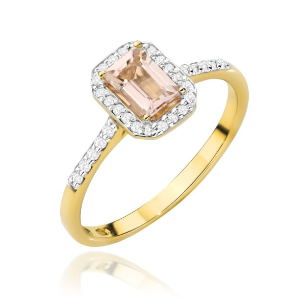 Pierścionek Morganit 0,60ct żółte złoto