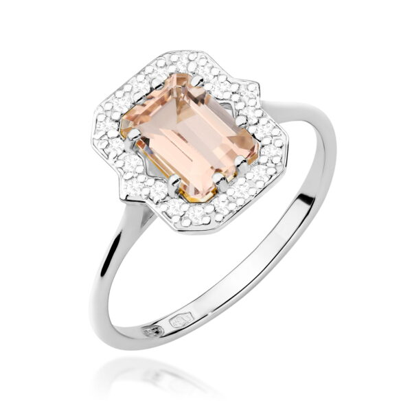 Pierścionek Morganit 1.00ct białe złoto 375
