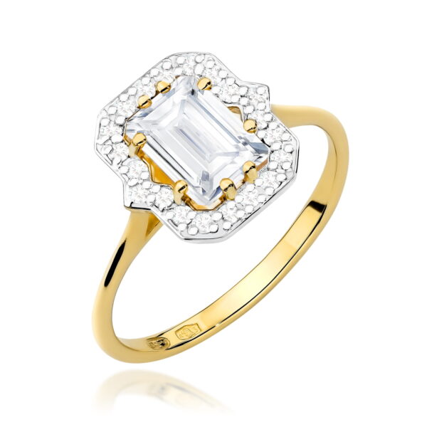 Pierścionek Diament Laboratoryjny 1.00ct żółte złoto 375