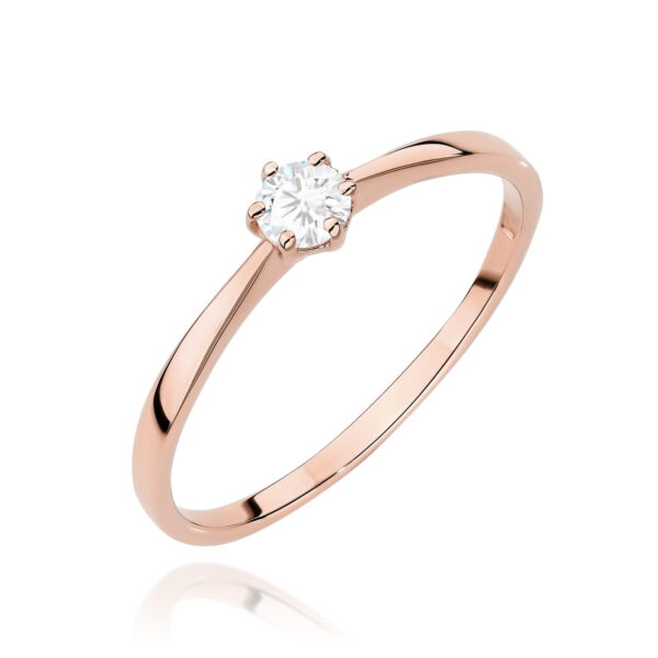 Pierścionek Diament 0,15ct różowe złoto