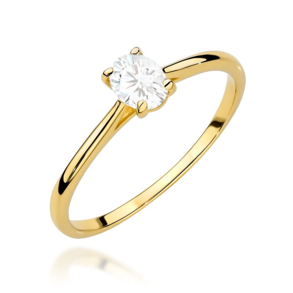 Pierścionek Diament 0,30ct żółte złoto 375