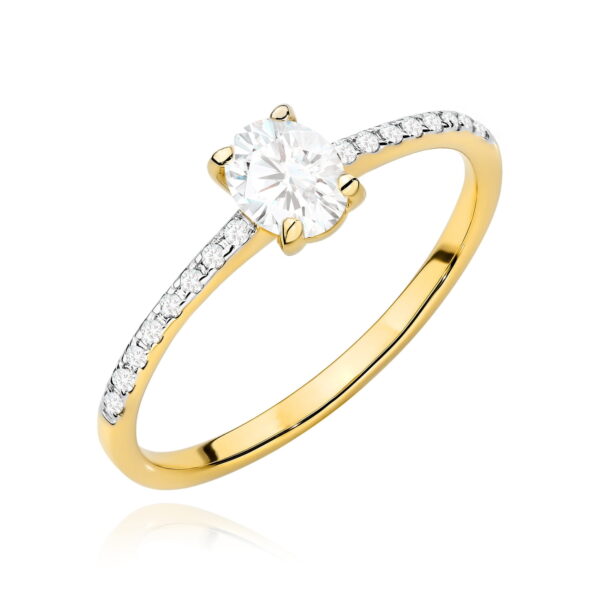 Pierścionek Diament 0,30ct żółte złoto 375