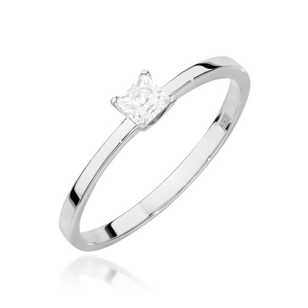 Pierścionek Diament Laboratoryjny 0,15ct białe złoto 375