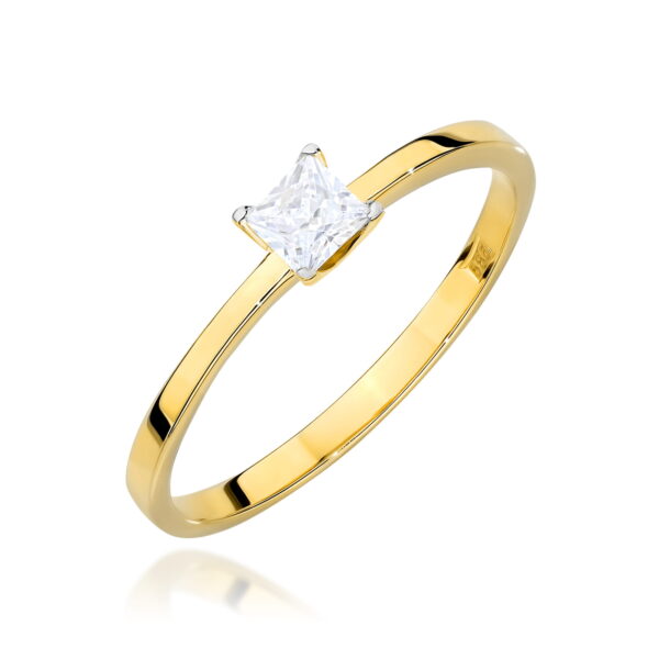 Pierścionek Diament 0,30ct żółte złoto 375