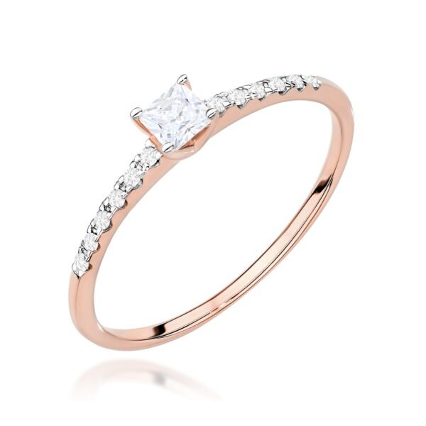 Pierścionek Diament 0,15ct różowe złoto