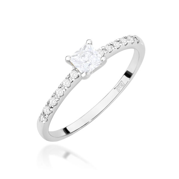Pierścionek Diament 0,30ct białe złoto 375