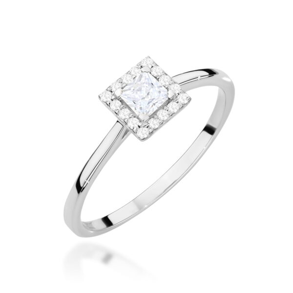 Pierścionek Diament Laboratoryjny 0,23ct białe złoto 375