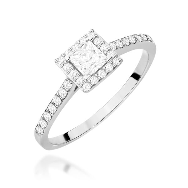 Pierścionek Diament 0,30ct białe złoto 375