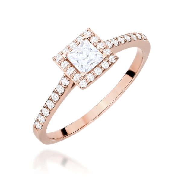 Pierścionek Diament 0,30ct różowe złoto