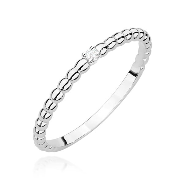 Pierścionek Diament 0,02ct białe złoto 375