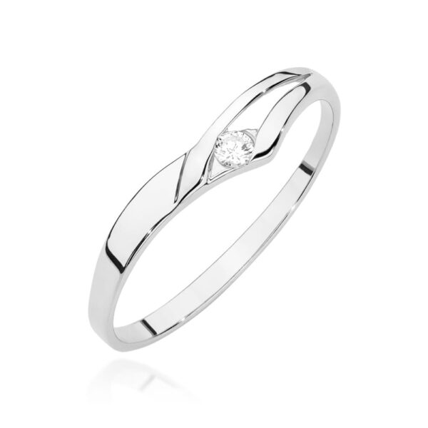 Pierścionek Diament 0,04ct białe złoto 375