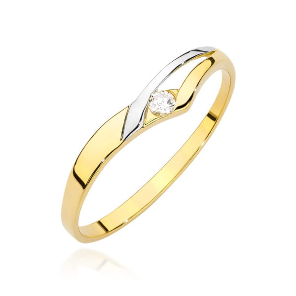 Pierścionek Diament 0,04ct żółte złoto 375