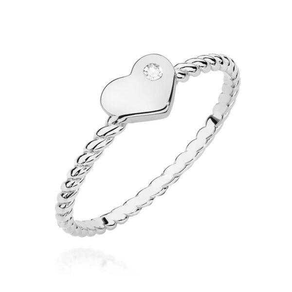 Pierścionek Diament 0,03ct białe złoto