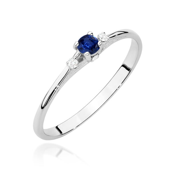 Pierścionek Szafir 0,15ct białe złoto
