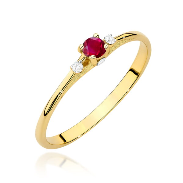 Pierścionek Rubin 0,15ct żółte złoto