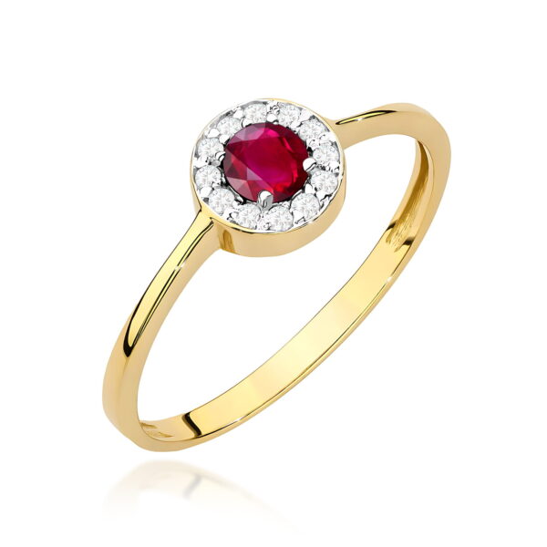 Pierścionek Rubin 0,30ct żółte złoto 375