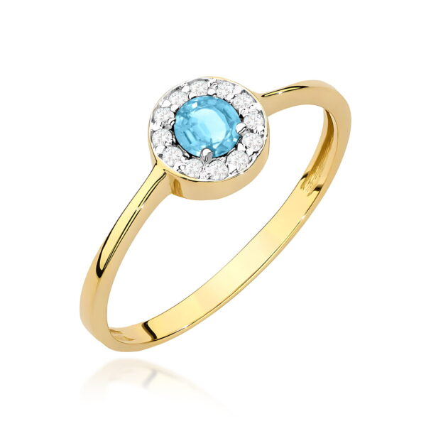 Pierścionek Topaz Swiss 0,25ct żółte złoto 375