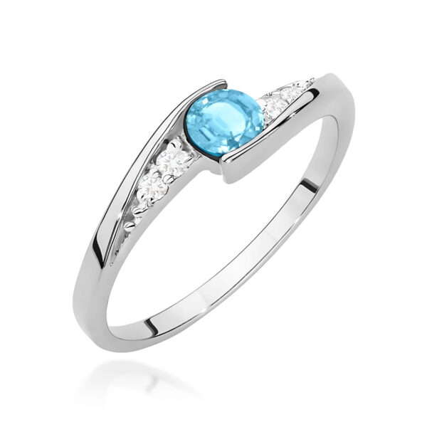 Pierścionek Topaz Swiss 0,25ct białe złoto 375