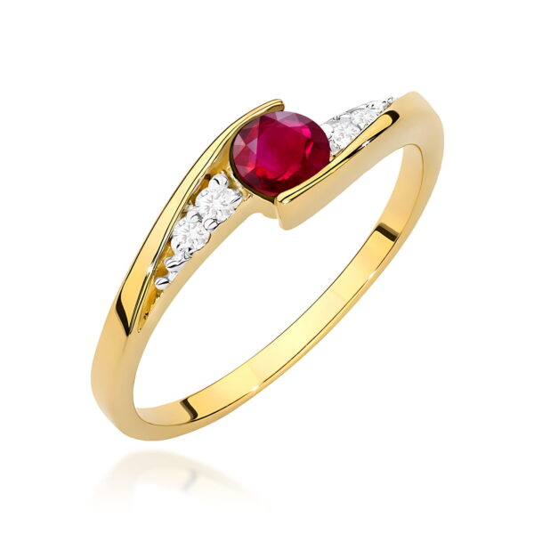 Pierścionek Rubin 0,30ct żółte złoto