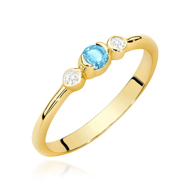 Pierścionek Topaz Swiss 0,15ct żółte złoto 375