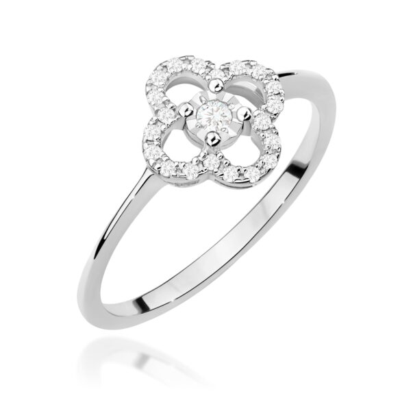 Pierścionek Diament 0,03ct białe złoto