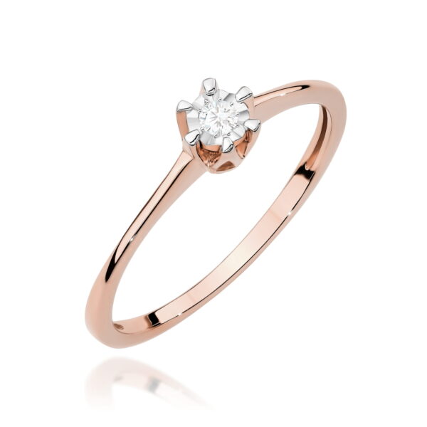 Pierścionek Diament 0,03ct różowe złoto