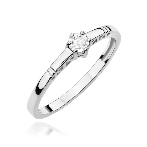 Pierścionek Diament 0,03ct białe złoto