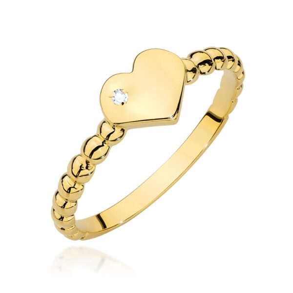 Pierścionek Diament 0,01ct żółte złoto