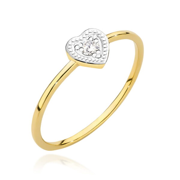 Pierścionek Diament 0,02ct żółte złoto 375