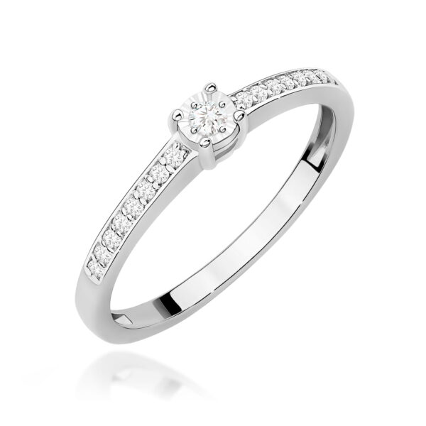 Pierścionek Diament 0,03ct białe złoto