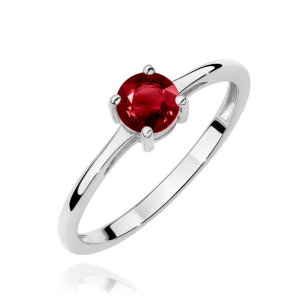 Pierścionek Granat 0,60ct białe złoto 375