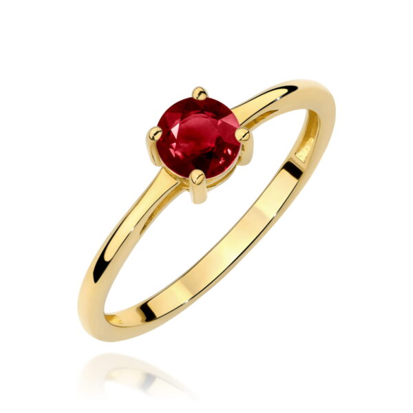 Pierścionek Granat 0,60ct żółte złoto