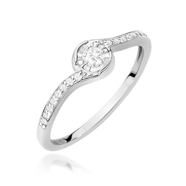Pierścionek Diament 0,08ct białe złoto