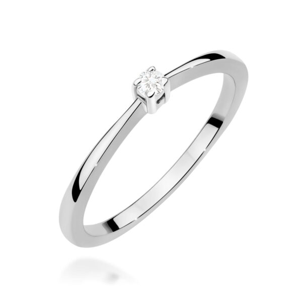 Pierścionek Diament 0,05ct białe złoto