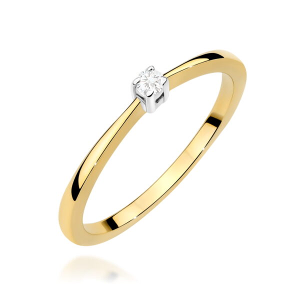 Pierścionek Diament 0,05ct żółte złoto