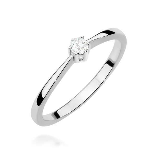 Pierścionek Diament 0,10ct białe złoto