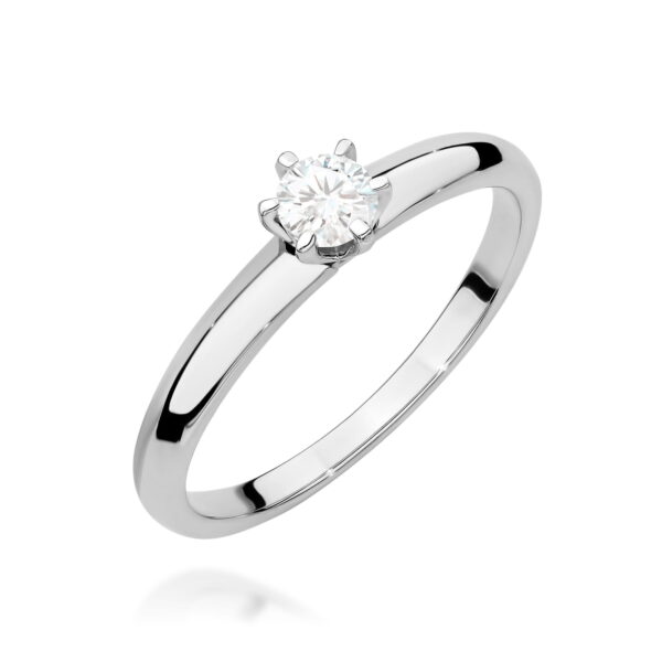 Pierścionek Diament 0,25ct białe złoto 375