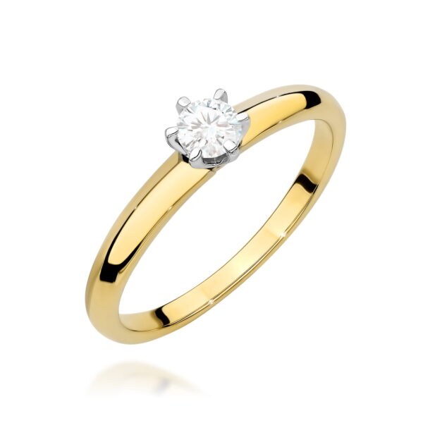 Pierścionek Diament 0,25ct żółte złoto
