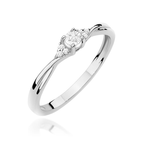 Pierścionek Diament 0,01ct białe złoto